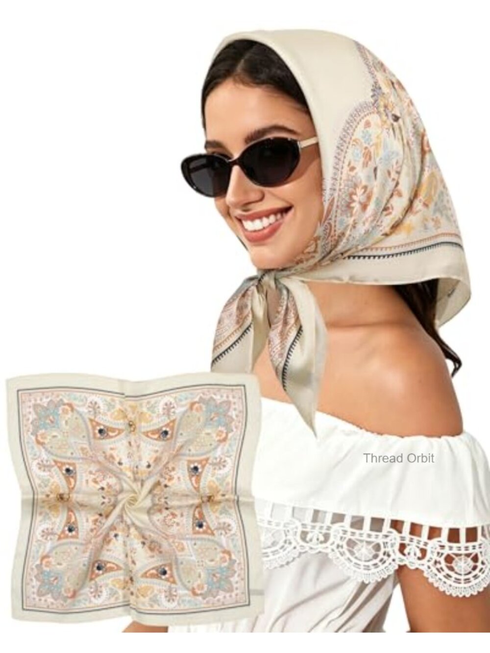 Chiffon Head Scarf 27.5" Square Silk Feel Hair Bandana Wrap